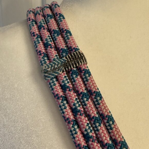 Kavu Rope Sling Bag Pink Teal Geometric Print Multiple Zipper Pockets - Picture 7 of 15